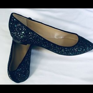 Ann Taylor Black Sparkle Flats
